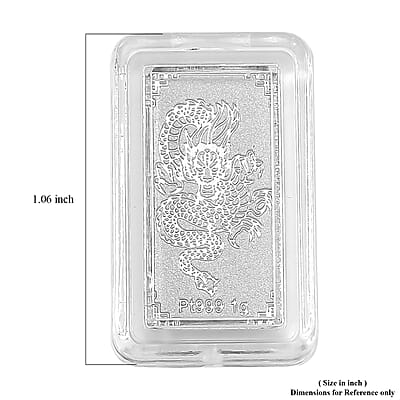 Dragon Bar 10x20x0.23mm in 999 Platinum 1 Grams