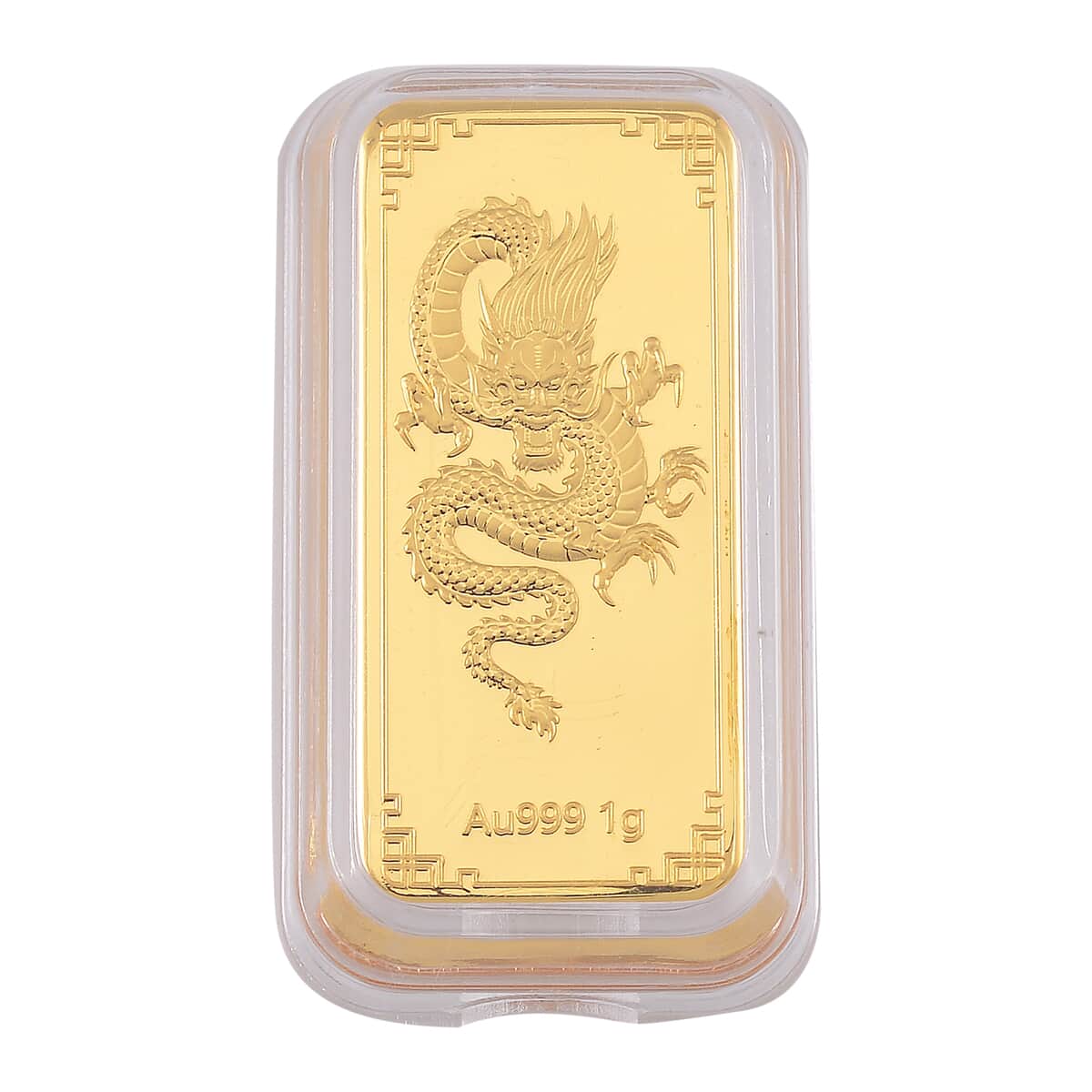 Doorbuster 24K Golden Asian Dragon Ingot 1gm image number 0