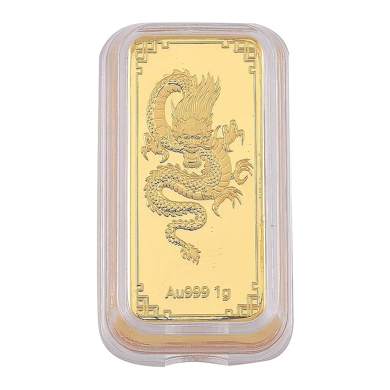 24K Golden Asian Dragon Emboss Sheet 1g