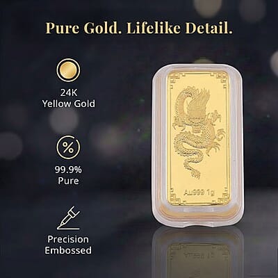 24K Golden Asian Dragon Emboss Sheet 1g