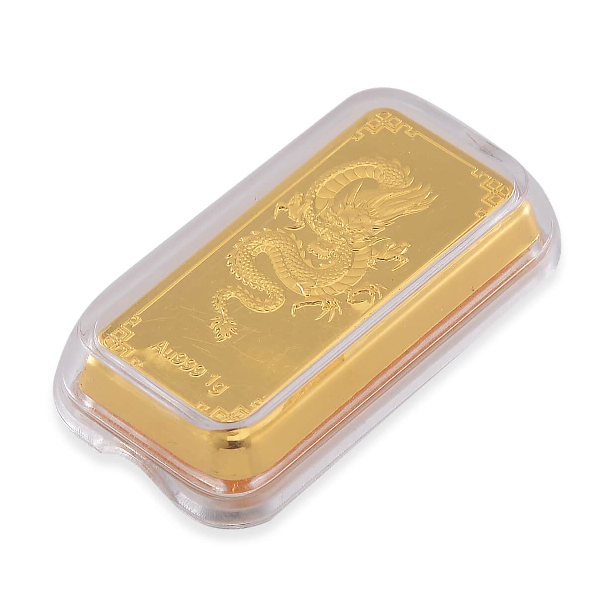 Doorbuster 24K Golden Asian Dragon Ingot 1gm image number 2