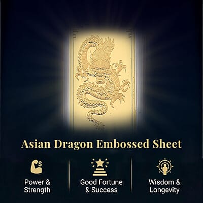 24K Golden Asian Dragon Emboss Sheet 1g