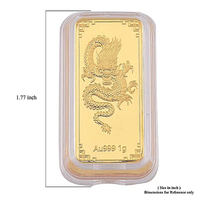 24K Golden Asian Dragon Emboss Sheet 1g
