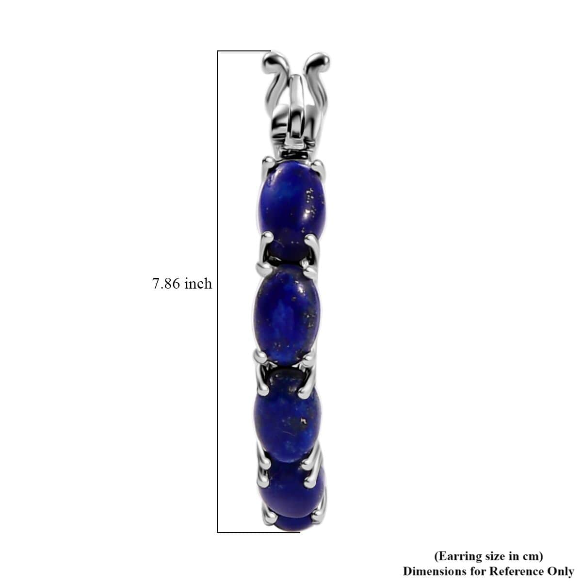 Karis Lapis Lazuli 8.20 ctw Hoop Earrings Platinum Bond image number 5