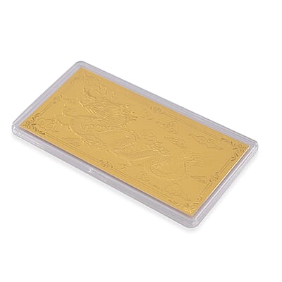 24K Golden Fortune Dragon Emboss Sheet 103mmx49mm (1 g)
