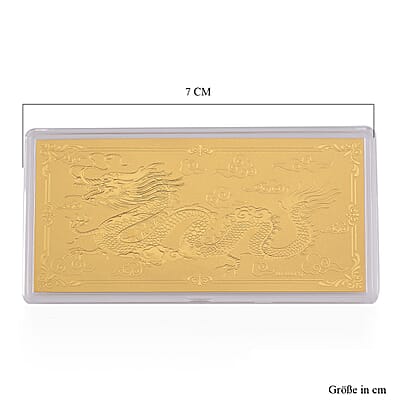 24K Golden Fortune Dragon Emboss Sheet 103mmx49mm (1 g)