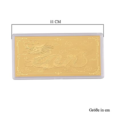 24K Golden Fortune Dragon Emboss Sheet 103mmx49mm (1 g)