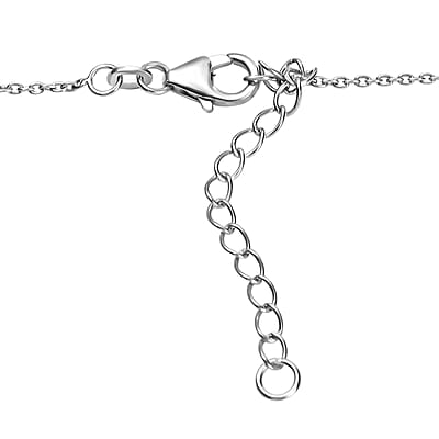 D'Joy Natural Green Larimar 8.80 ctw Turtle Necklace in Rhodium Over Sterling Silver 18 Inches
