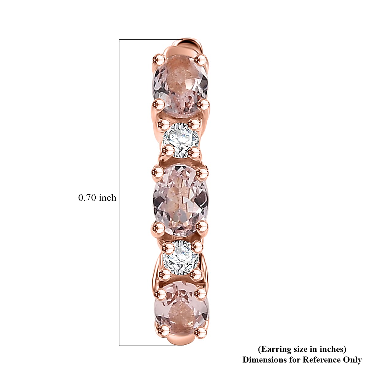 D'Joy Pink Morganite and Moissanite 1.10 ctw Hoop Earrings in 18K Vermeil RG Over Sterling Silver