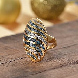 Sky Blue Topaz 3.44 ctw Ring in 18K Vermeil Yellow Gold Over Sterling Silver (Size 6.0)