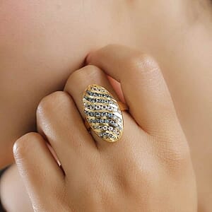 Sky Blue Topaz 3.44 ctw Ring in 18K Vermeil Yellow Gold Over Sterling Silver (Size 6.0)