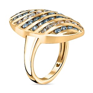 Sky Blue Topaz 3.44 ctw Ring in 18K Vermeil Yellow Gold Over Sterling Silver (Size 6.0)