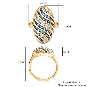 Sky Blue Topaz 3.44 ctw Ring in 18K Vermeil Yellow Gold Over Sterling Silver (Size 6.0)