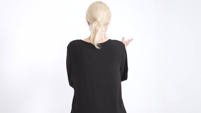 TLV Black Round Neck Long Sleeve Top - One Size Fits Most