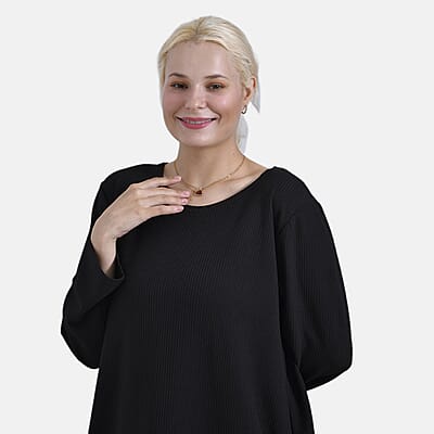 Black Round Neck Long Sleeve Top - One Size Fits Most