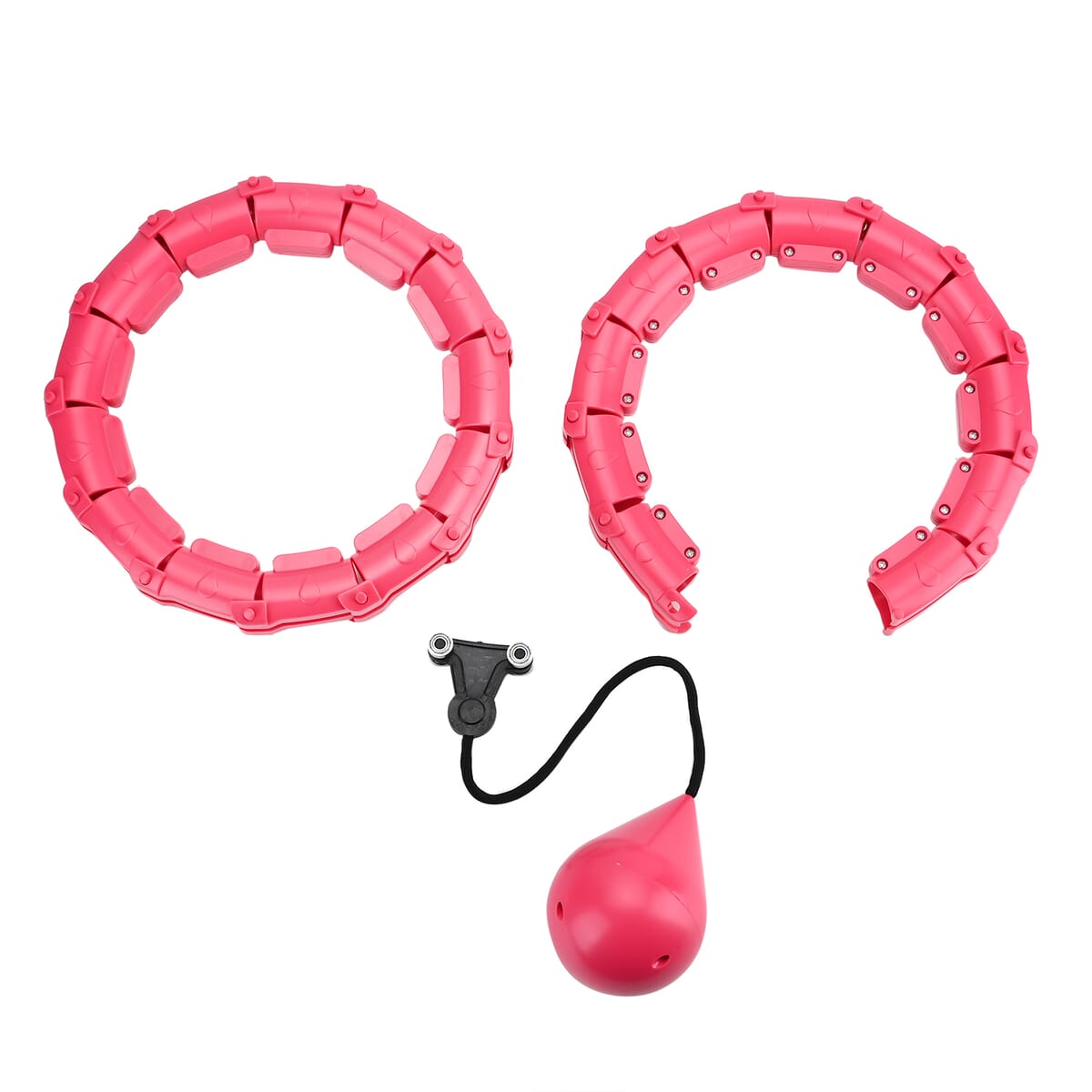 Soulsmart 24 Detachable Fitness Hula Hoop Ring with 360 Degree Auto-Spinning Ball - Pink image number 0