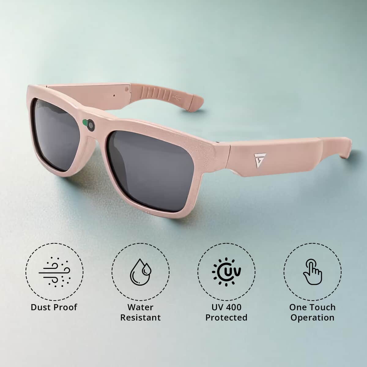 Doorbuster Go Vision Royale HD Video Recording Sunglasses with Auto Focus (8MP, 1920x1080p,30FPS) -Rose Gold image number 3