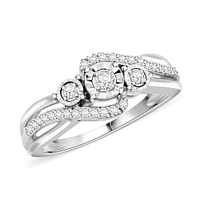 Diamond 0.25 ctw Ring in Sterling Silver (Size 8.0)