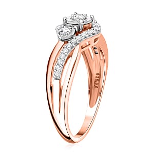 Diamond 0.25 ctw Ring in 14K Rose Gold Over Sterling Silver (Size 8.0)