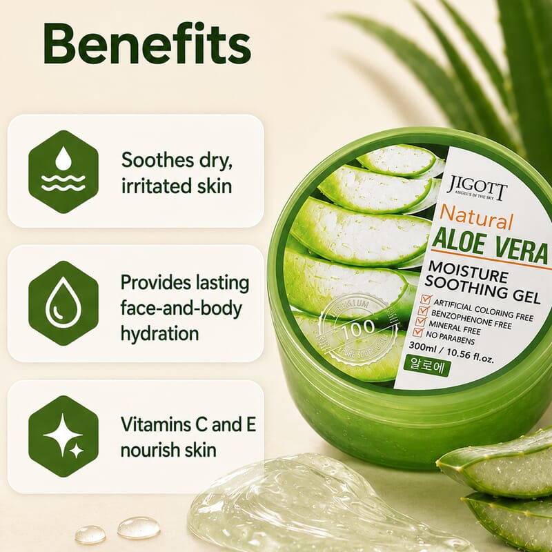 Jigott Natural Aloe Vera Moisture Soothing Gel