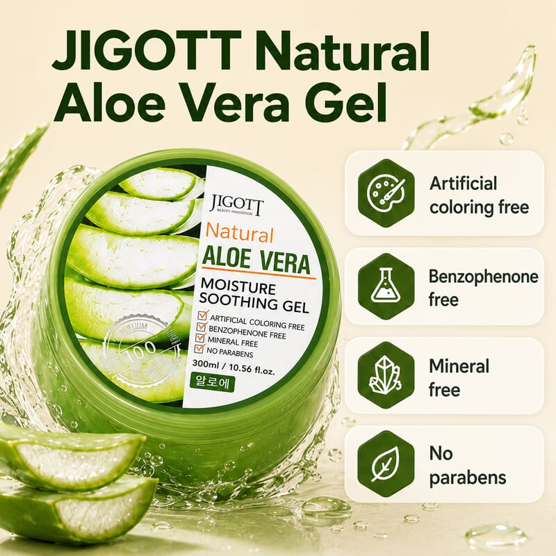Jigott Natural Aloe Vera Moisture Soothing Gel