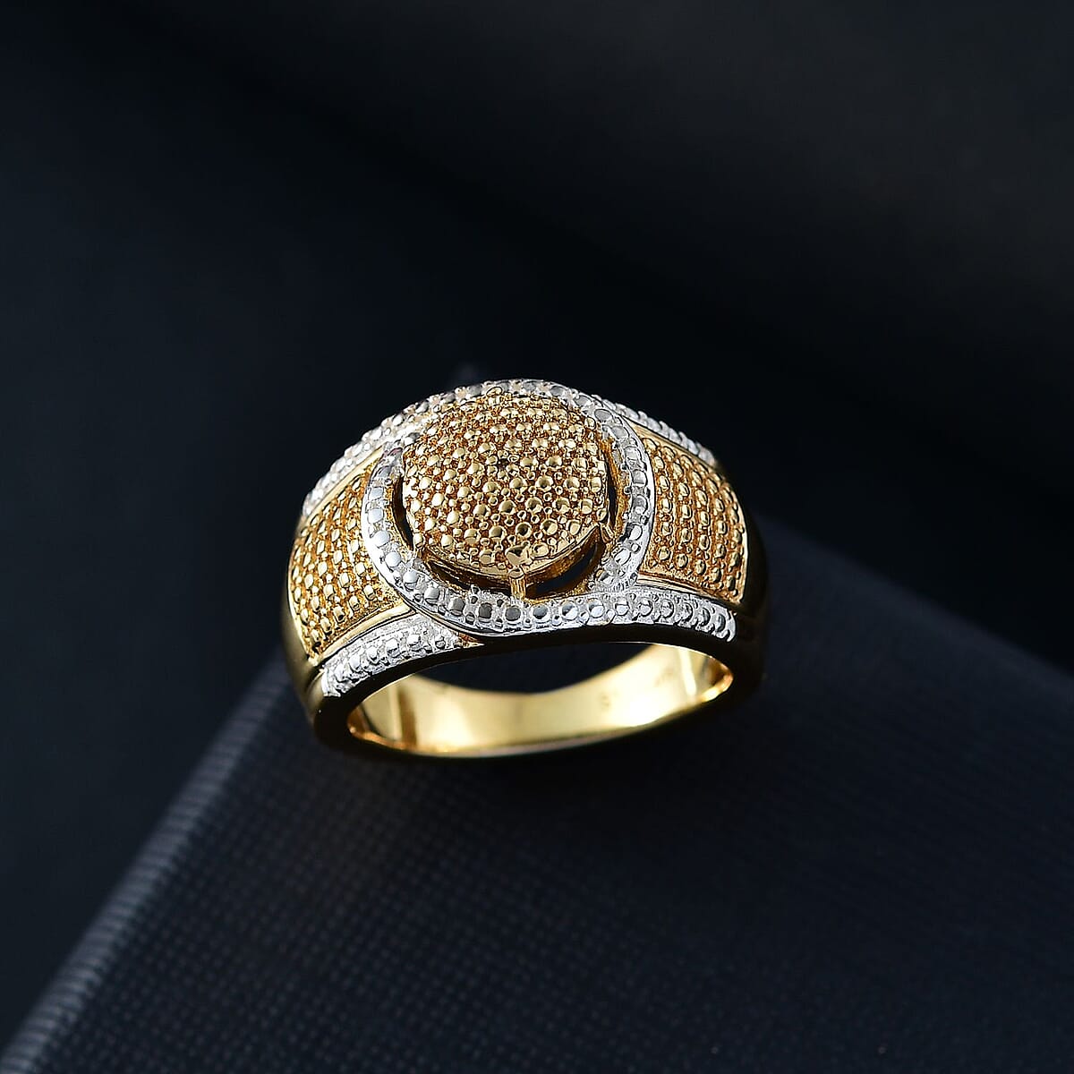Karis Yellow Diamond Accent Ring in 18K YG Plated and Platinum Bond (Size 5.0) image number 1
