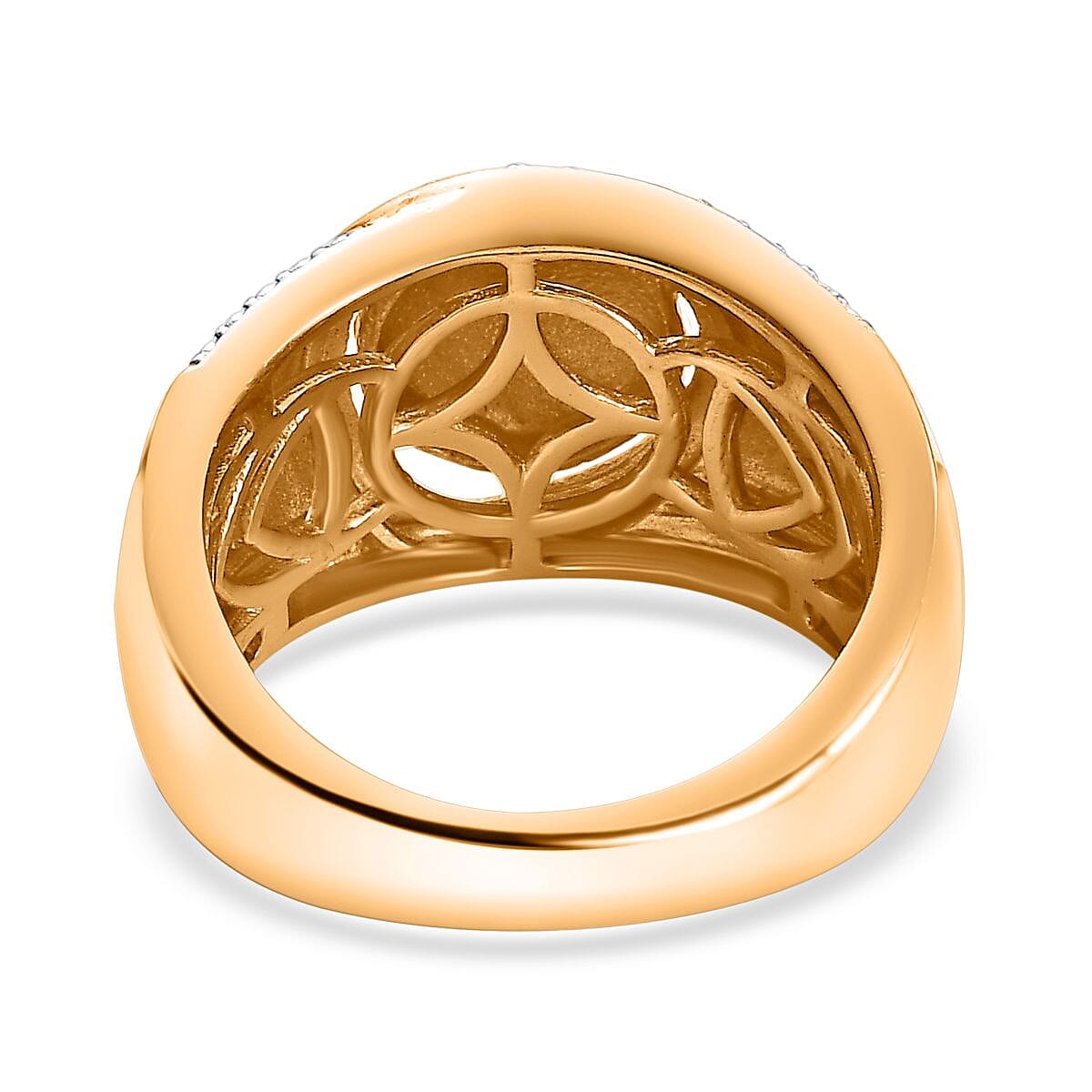 Karis Yellow Diamond Accent Ring in 18K YG Plated and Platinum Bond (Size 5.0) image number 4