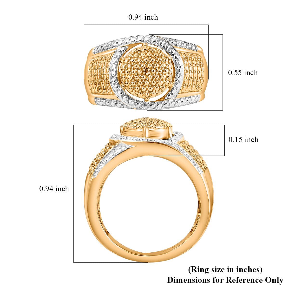 Karis Yellow Diamond Accent Ring in 18K YG Plated and Platinum Bond (Size 5.0) image number 5