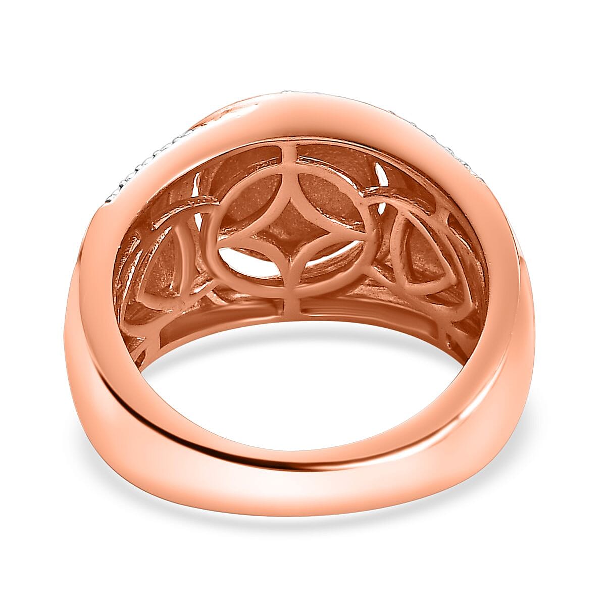 Karis Natural Champagne Diamond Accent Ring in 18K RG Plated and Platinum Bond (Size 7.0) image number 4