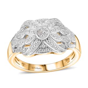 Karis White Diamond Accent Fancy Ring in 18K YG Plated (Size 10.0)