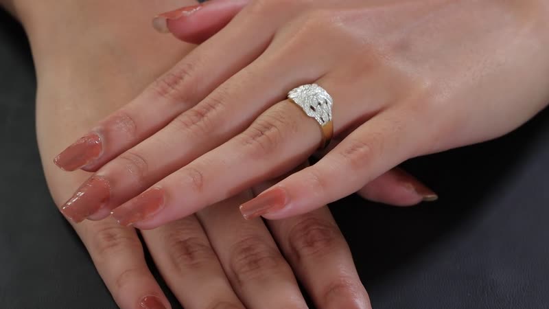 Karis White Diamond Accent Fancy Ring in 18K YG Plated (Size 10)
