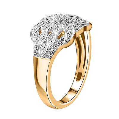 Karis White Diamond Accent Fancy Ring in 18K YG Plated (Size 10.0)