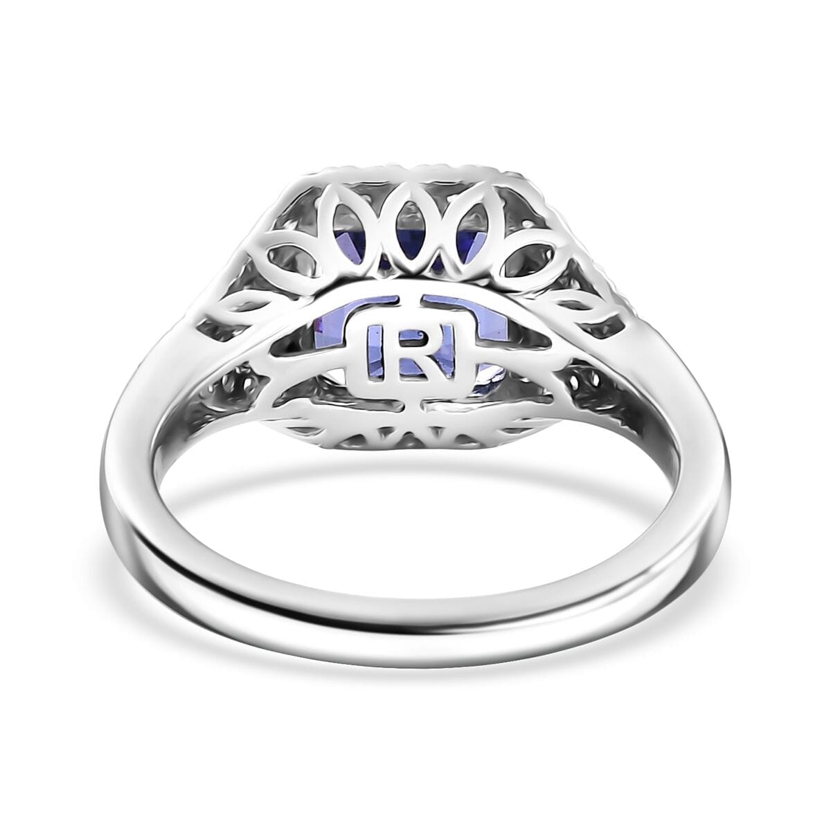 Doorbuster Certified & Appraised Rhapsody 950 Platinum AAAA Tanzanite, Paraiba Tourmaline, Diamond (E-F, VS2) (0.34 cts) Ring (Size 6.5) 3.37 ctw image number 4