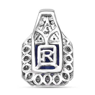 Certified & Appraised Rhapsody AAAA Tanzanite, Paraiba Tourmaline and E-F VS Diamond 3.37 ctw Pendant without Chain in 950 Platinum