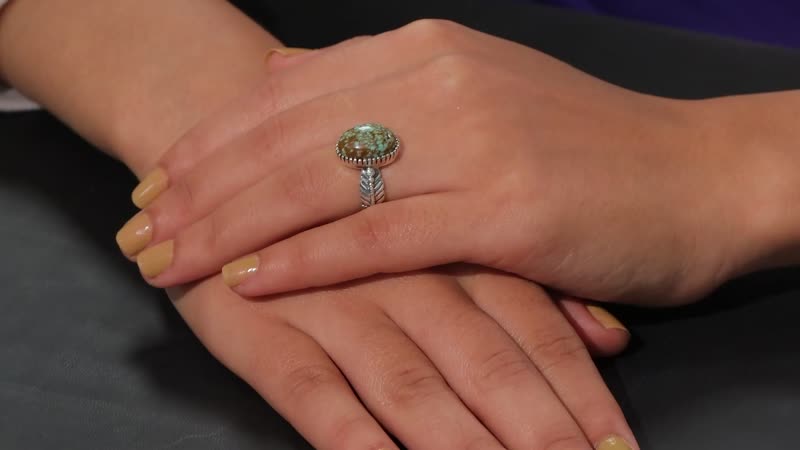 Artisan Crafted Blue Horizon Turquoise Solitaire Ring in Sterling Silver (Size 8.0) 5.00 ctw