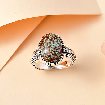 Artisan Crafted Blue Horizon Turquoise 5.00 ctw Solitaire Ring in Sterling Silver (Size 10.0)