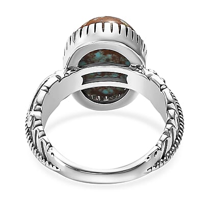 Artisan Crafted Blue Horizon Turquoise 5.00 ctw Solitaire Ring in Sterling Silver (Size 10.0)