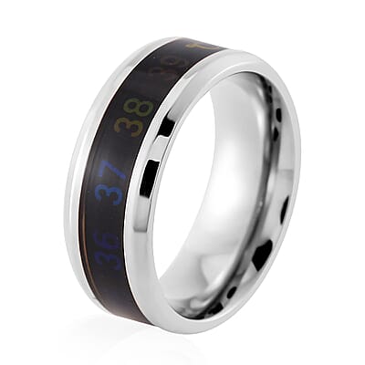 Celsius Temperature Mood Change Band Ring in Stainless Steel (Size 10.0)