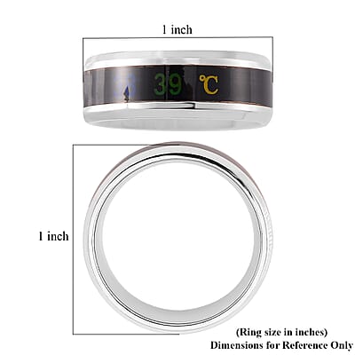 Celsius Temperature Mood Change Band Ring in Stainless Steel (Size 10.0)