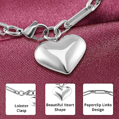 Heart Bracelet in Stainless Steel (6.50-8In)