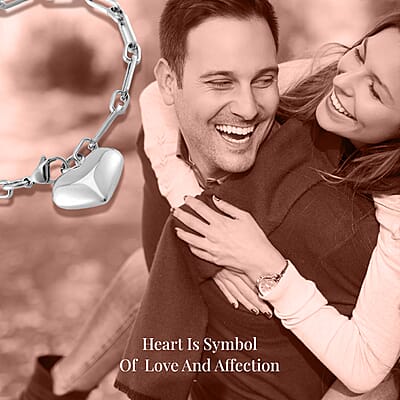 Heart Bracelet in Stainless Steel (6.50-8In)