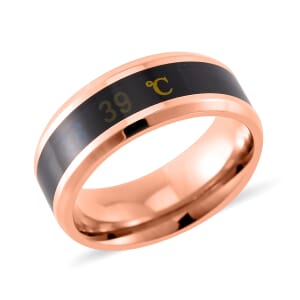 Celsius Temperature Mood Change Band Ring in ION Plated RG Stainless Steel (Size 8.0)