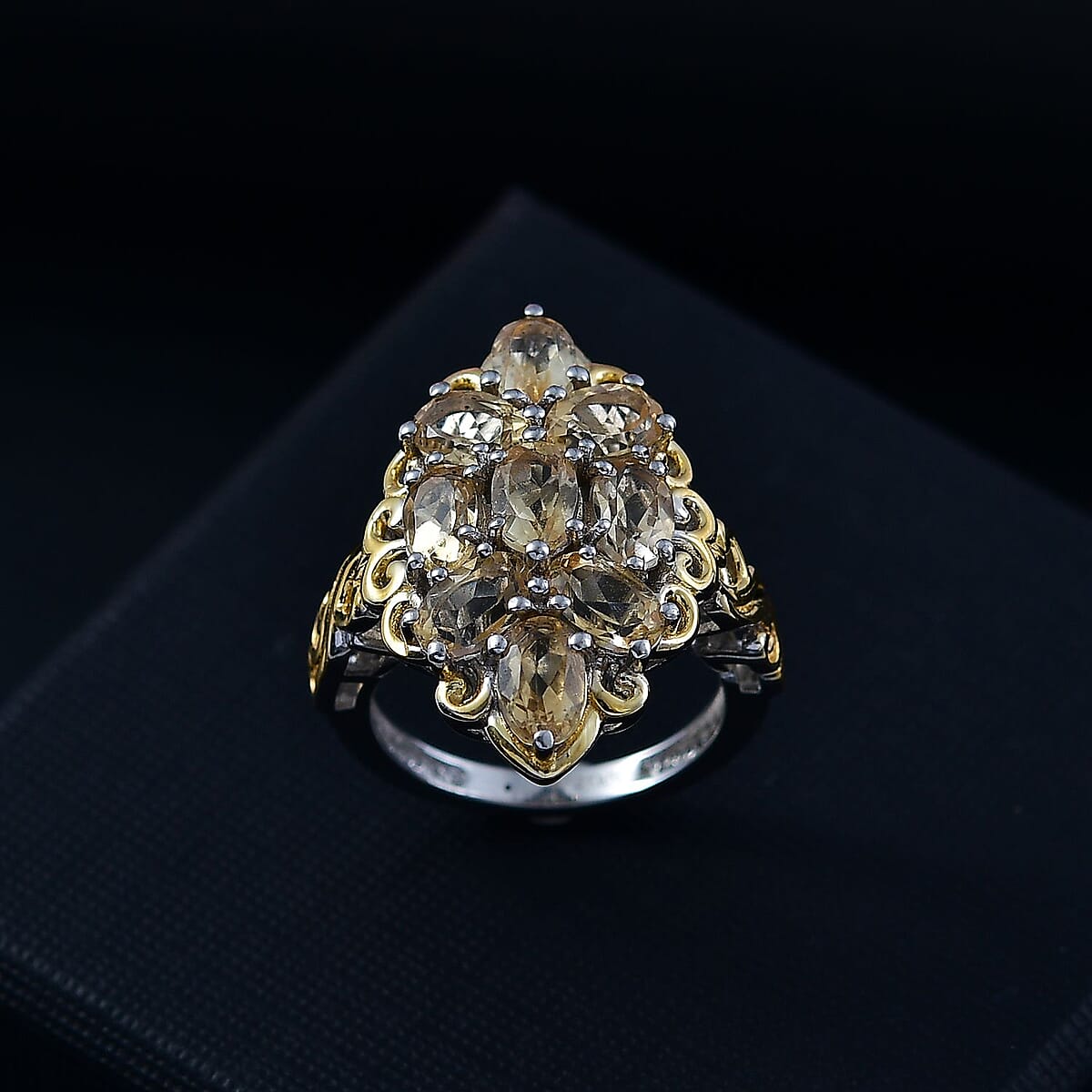 EverTrue Brazilian Citrine 4.20 ctw Ring in 18K YG Plated and Platinum Bond (Size 10.0) image number 1
