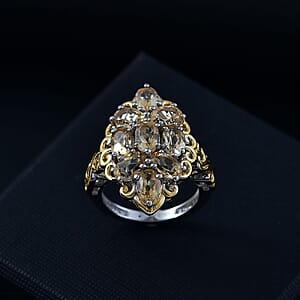 EverTrue Brazilian Citrine 4.20 ctw Ring in 18K YG Plated and Platinum Bond (Size 8.0)