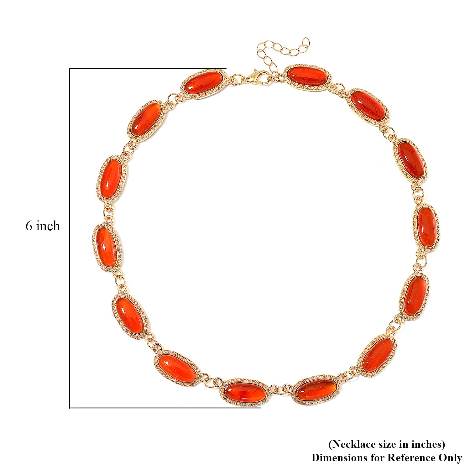Red Agate 170.00 ctw Necklace 18-20 Inches in Goldtone 