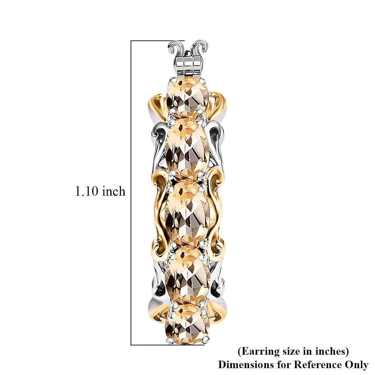 EverTrue Brazilian Citrine Hoop 4.25 ctw Earrings in 18K YG Plated and Platinum Bond image number 5