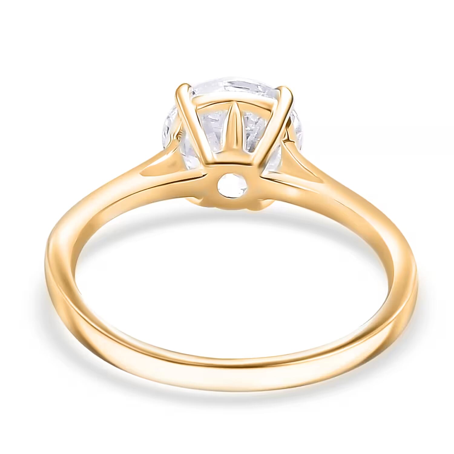 J Francis Embellished with Zirconia by Swarovski 3.40 ctw Solitaire Ring in 18K Vermeil Yellow Gold Over Sterling Silver (Size 10.0)
