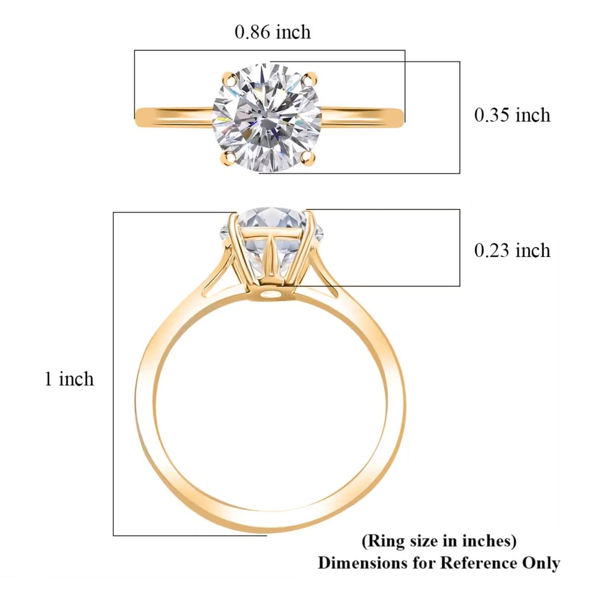 J Francis Embellished with Zirconia by Swarovski 3.40 ctw Solitaire Ring in 18K Vermeil Yellow Gold Over Sterling Silver (Size 10.0) (Del. in 10-12 Days) image number 7