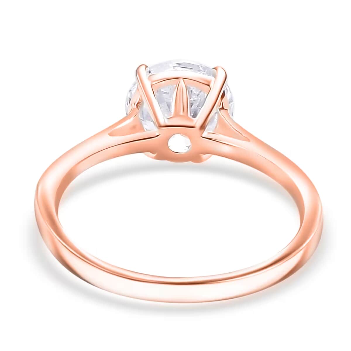 J Francis Embellished with Zirconia by Swarovski 3.40 ctw Solitaire Ring in 18K Vermeil Rose Gold Over Sterling Silver (Size 10.0) image number 6