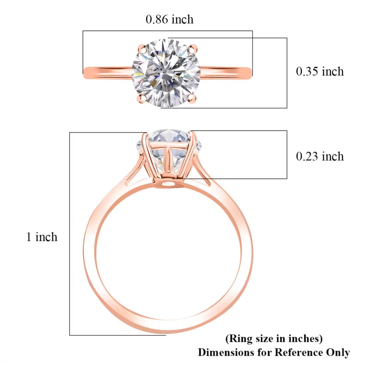 J Francis Embellished with Zirconia by Swarovski 3.40 ctw Solitaire Ring in 18K Vermeil Rose Gold Over Sterling Silver (Size 10.0) image number 7